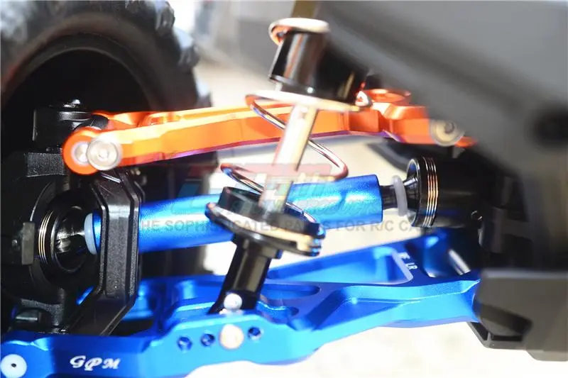 Traxxas 1/10 Maxx 4Wd Monster Truck Harden Steel + Aluminum Front + Rear Adjustable Cvd Drive Shaft - 2Pr Set Blue 2