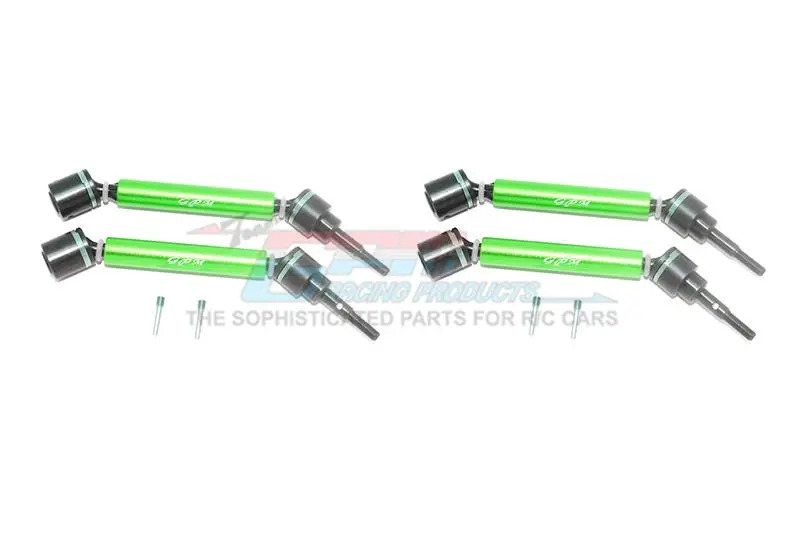 Traxxas 1/10 Maxx 4Wd Monster Truck Harden Steel + Aluminum Front + Rear Adjustable Cvd Drive Shaft - 2Pr Set Green 1