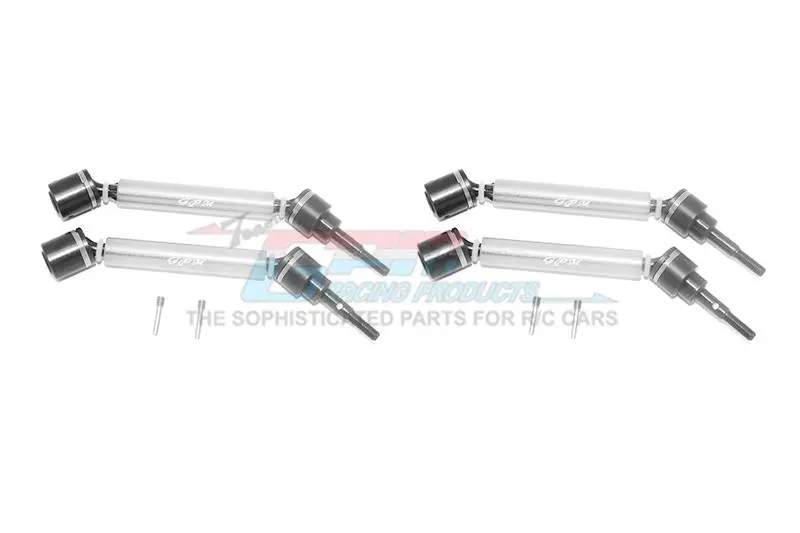 Traxxas 1/10 Maxx 4Wd Monster Truck Harden Steel + Aluminum Front + Rear Adjustable Cvd Drive Shaft - 2Pr Set Silver 1