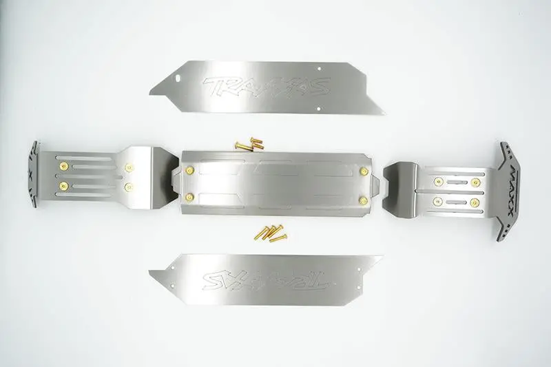 Traxxas 1/10 Maxx 4Wd Monster Truck Stainless Steel Skid Plates For Front, Center, Rear Chassis (Hollow Version) - 36Pc Set 1