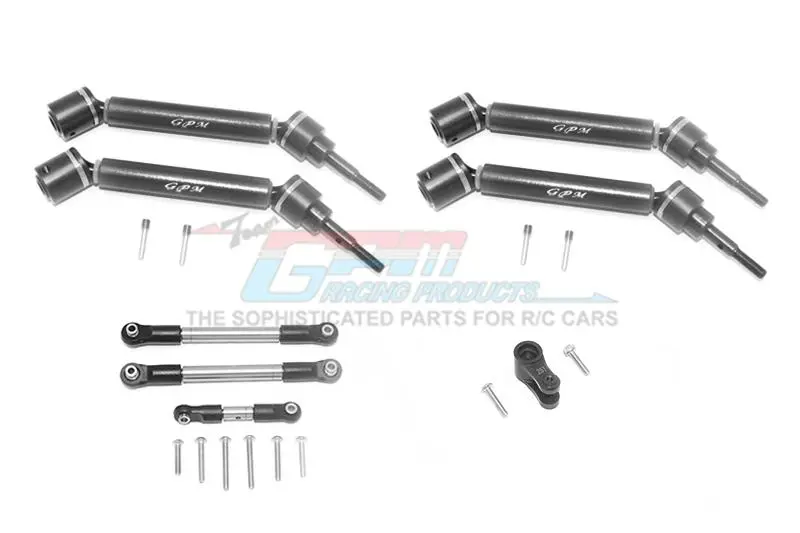 Traxxas 1/10 Maxx 4Wd Monster Truck Stainless Steel Tie Rod + 25T Servo Horn & Steel+Aluminum Front + Rear Adjustable Cvd Drive Shaft - 20Pc Set Black 1