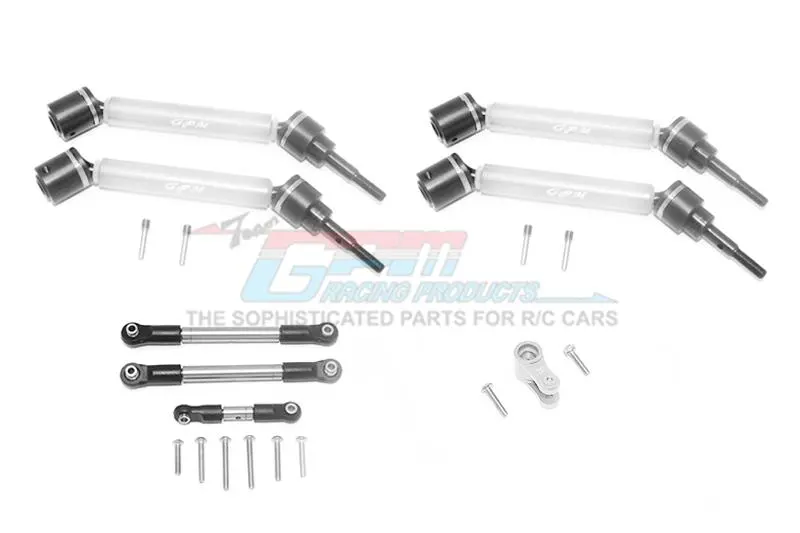 Traxxas 1/10 Maxx 4Wd Monster Truck Stainless Steel Tie Rod + 25T Servo Horn & Steel+Aluminum Front + Rear Adjustable Cvd Drive Shaft - 20Pc Set Silver 1