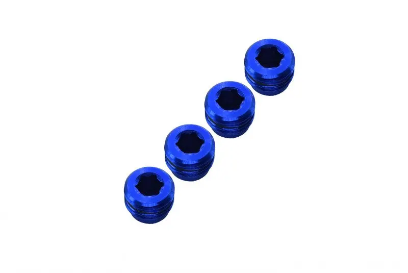 Traxxas 1/16 Mini E-Revo, Mini Slash, Mini Summit Aluminum Collars With Sealing Rubber Washers For Gpm #Erv021 - 4Pcs Set Blue 1