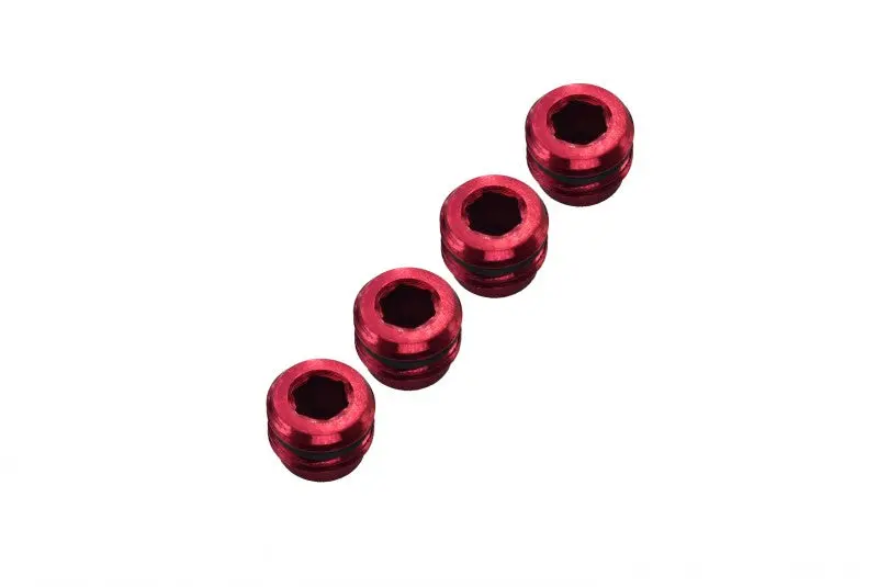 Traxxas 1/16 Mini E-Revo, Mini Slash, Mini Summit Aluminum Collars With Sealing Rubber Washers For Gpm #Erv021 - 4Pcs Set Red 1