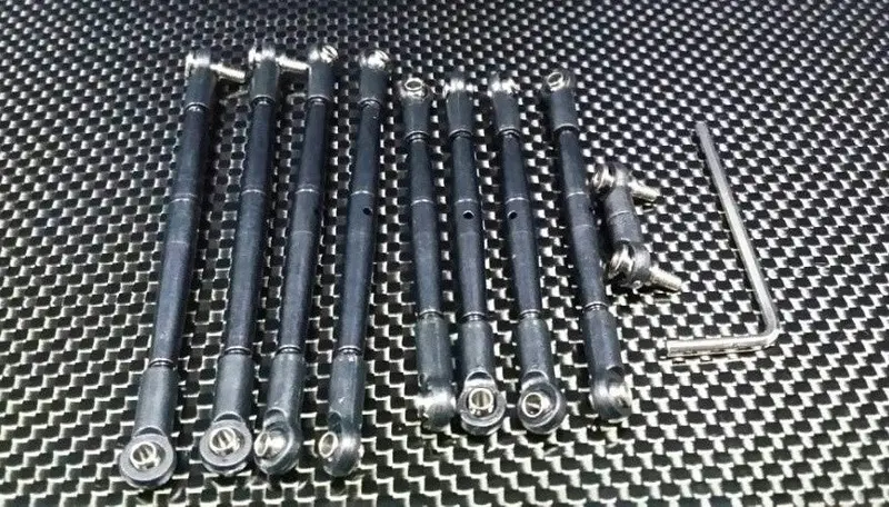 Traxxas 1/16 Mini E-Revo Steel Completed Tie Rod - 9 Pcs Set Black 1