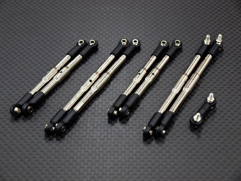 Traxxas 1/16 Mini E-Revo Steel Completed Tie Rod - 9 Pcs Set Silver 1