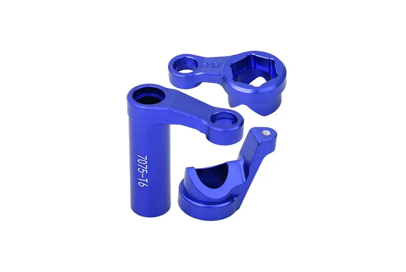 Traxxas 1/8 4Wd Sledge Monster Truck 95076-4 Aluminium 7075-T6 Steering Assembly - 3Pc Set Blue 1