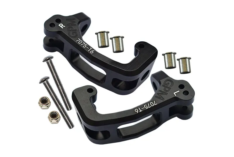 Traxxas 1/8 4Wd Sledge Monster Truck 95076-4 Aluminum 7075-T6 Front C Hubs - 10Pc Set Black 1