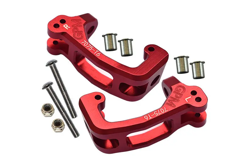 Traxxas 1/8 4Wd Sledge Monster Truck 95076-4 Aluminum 7075-T6 Front C Hubs - 10Pc Set Red 1