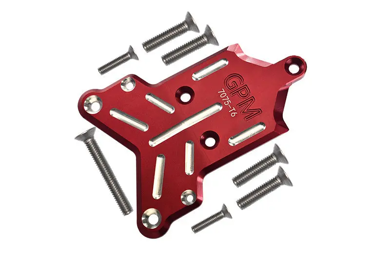 Traxxas 1/8 4Wd Sledge Monster Truck 95076-4 Aluminum 7075-T6 Front Chassis Protection Plate - 8Pc Set Red 1