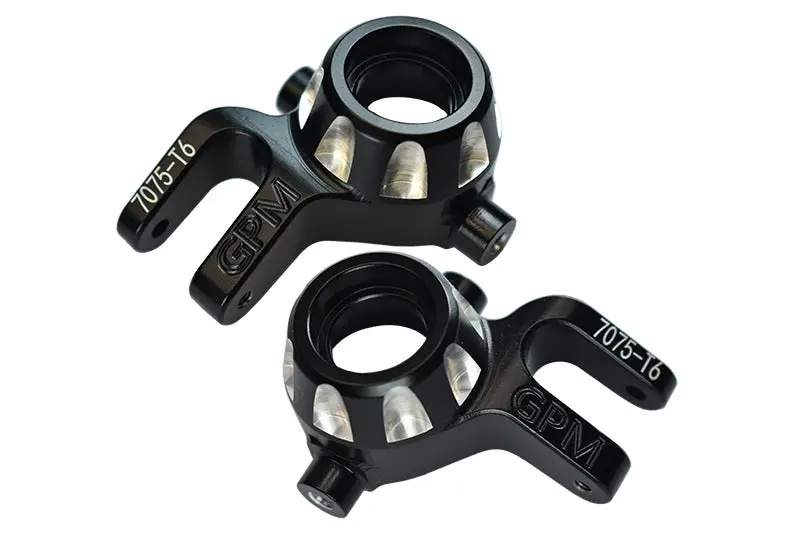Traxxas 1/8 4Wd Sledge Monster Truck 95076-4 Aluminum 7075-T6 Front Knuckle Arms - 2Pc Set Black 1