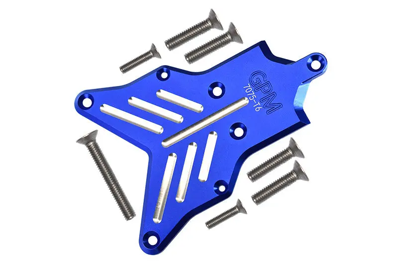 Traxxas 1/8 4Wd Sledge Monster Truck 95076-4 Aluminum 7075-T6 Rear Chassis Protection Plate - 8Pc Set Blue 1