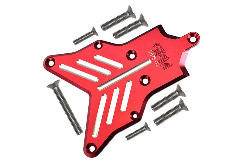 Traxxas 1/8 4Wd Sledge Monster Truck 95076-4 Aluminum 7075-T6 Rear Chassis Protection Plate - 8Pc Set Red 1