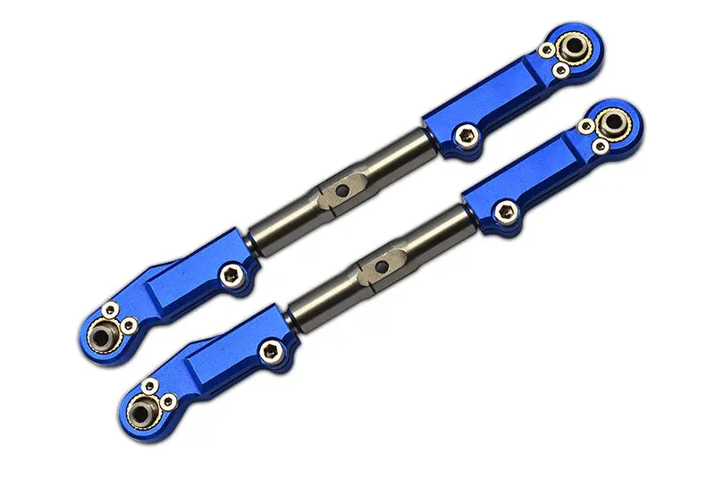 Traxxas 1/8 4Wd Sledge Monster Truck 95076-4 Aluminum+Stainless Steel Rear Upper Arm Tie Rod - 2Pc Set Blue 1