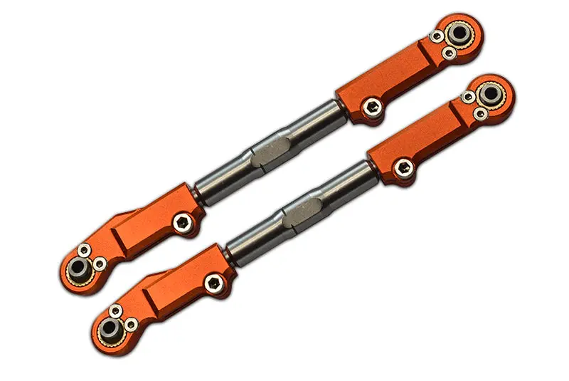 Traxxas 1/8 4Wd Sledge Monster Truck 95076-4 Aluminum+Stainless Steel Rear Upper Arm Tie Rod - 2Pc Set Orange 1