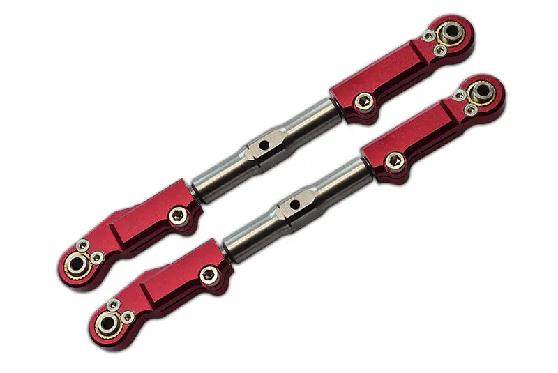 Traxxas 1/8 4Wd Sledge Monster Truck 95076-4 Aluminum+Stainless Steel Rear Upper Arm Tie Rod - 2Pc Set Red 1