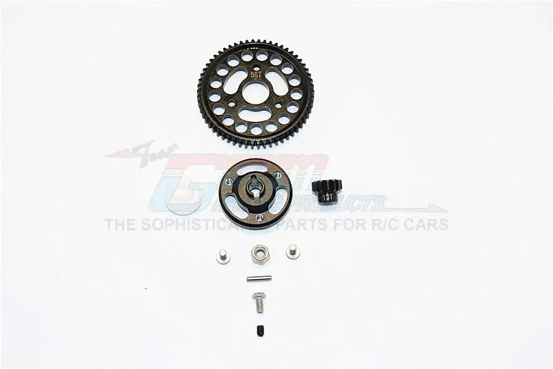 Traxxas Craniac Aluminum Spur Gear Adapter+Steel Gear 58T & 13T - 1 Set Black 1