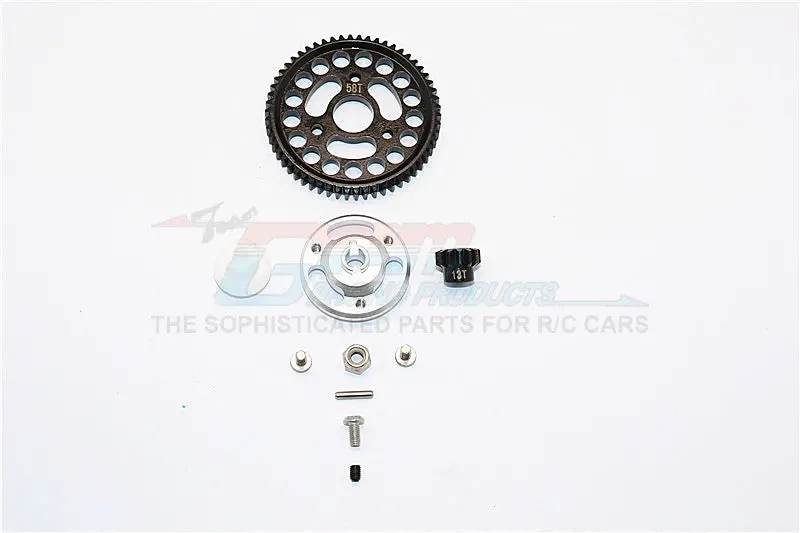 Traxxas Craniac Aluminum Spur Gear Adapter+Steel Gear 58T & 13T - 1 Set Silver 1