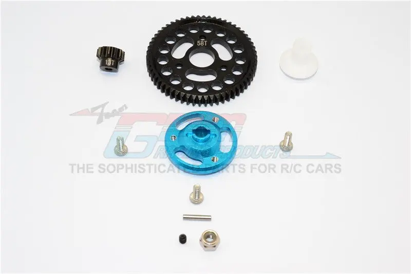 Traxxas Craniac Aluminum Spur Gear Adapter+Steel Gear 58T & 13T - 1 Set Sky Blue 1