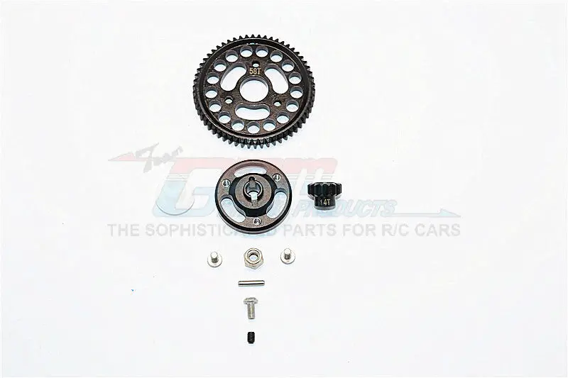 Traxxas Craniac Aluminum Spur Gear Adapter+Steel Gear 58T & 14T - 1 Set Black 1