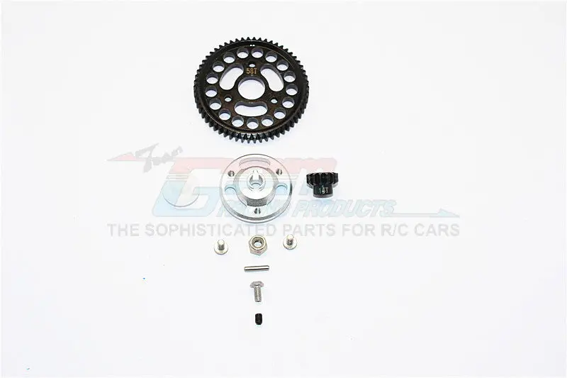 Traxxas Craniac Aluminum Spur Gear Adapter+Steel Gear 58T & 14T - 1 Set Silver 1