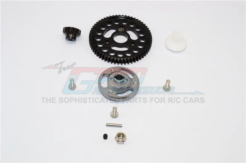 Traxxas Craniac Aluminum Spur Gear Adapter+Steel Gear 58T & 15T - 1 Set? Gray Silver 1