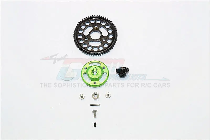 Traxxas Craniac Aluminum Spur Gear Adapter+Steel Gear 58T & 15T - 1 Set Green 1
