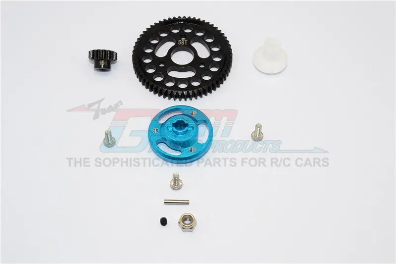 Traxxas Craniac Aluminum Spur Gear Adapter+Steel Gear 58T & 15T - 1 Set? Sky Blue 1