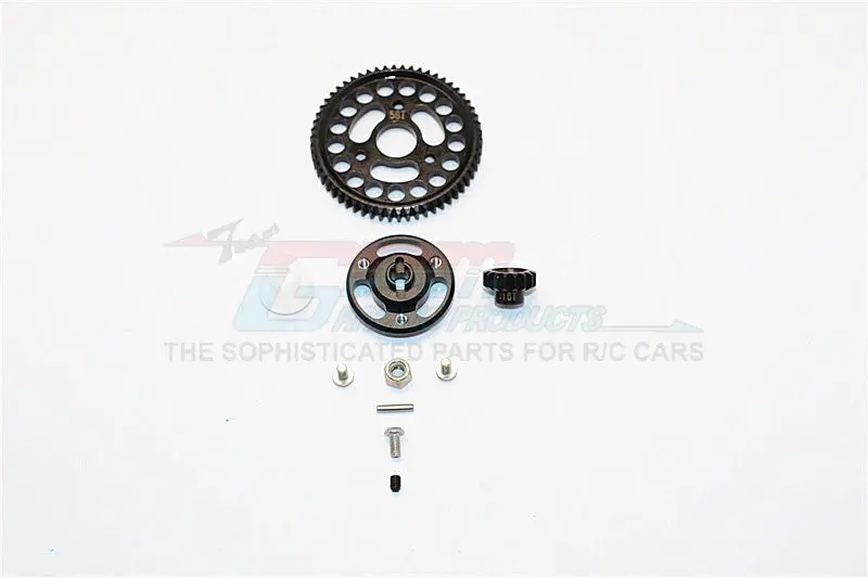 Traxxas Craniac Aluminum Spur Gear Adapter+Steel Gear 58T & 16T - 1 Set Black 1