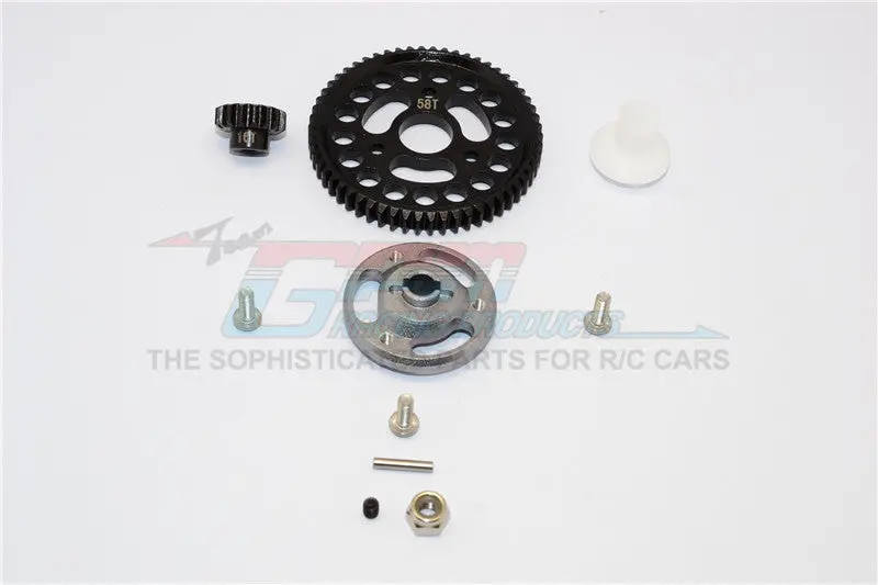 Traxxas Craniac Aluminum Spur Gear Adapter+Steel Gear 58T & 16T - 1 Set? Gray Silver 1