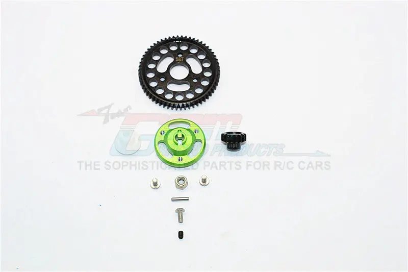 Traxxas Craniac Aluminum Spur Gear Adapter+Steel Gear 58T & 16T - 1 Set Green 1