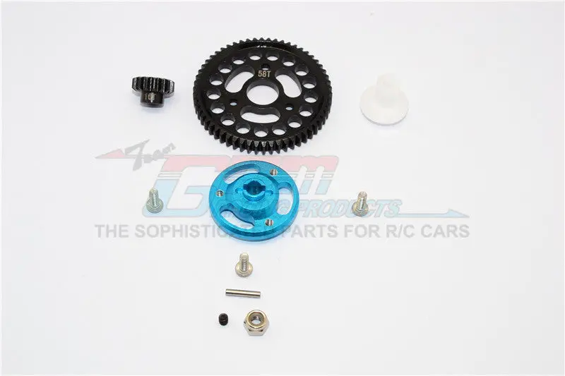 Traxxas Craniac Aluminum Spur Gear Adapter+Steel Gear 58T & 16T - 1 Set? Sky Blue 1