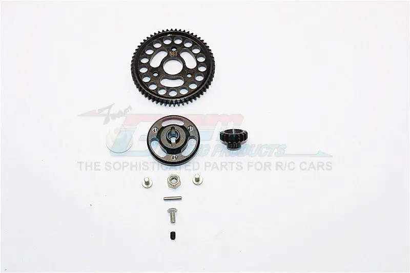 Traxxas Craniac Aluminum Spur Gear Adapter+Steel Gear 58T & 17T - 1 Set Black 1