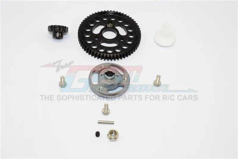 Traxxas Craniac Aluminum Spur Gear Adapter+Steel Gear 58T & 17T - 1 Set? Gray Silver 1