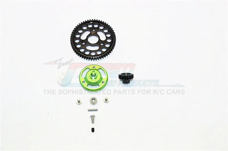 Traxxas Craniac Aluminum Spur Gear Adapter+Steel Gear 58T & 17T - 1 Set Green 1
