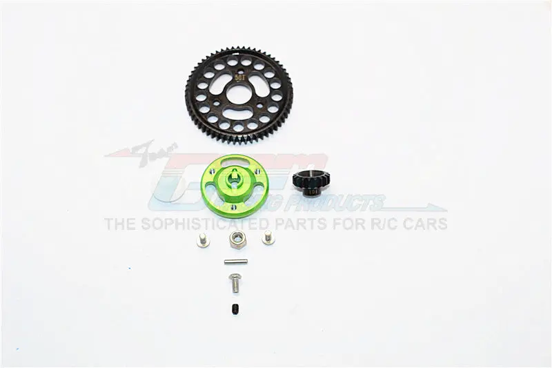 Traxxas Craniac Aluminum Spur Gear Adapter+Steel Gear 58T & 18T - 1 Set Green 1