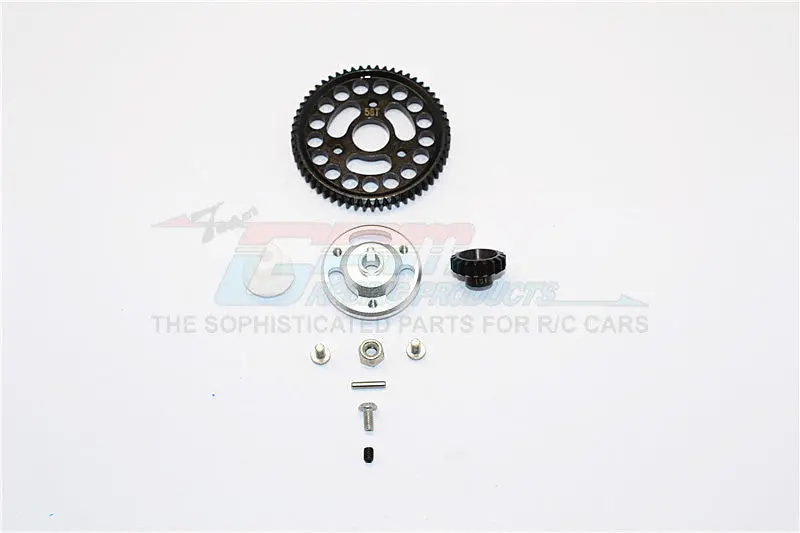 Traxxas Craniac Aluminum Spur Gear Adapter+Steel Gear 58T & 18T - 1 Set Silver 1