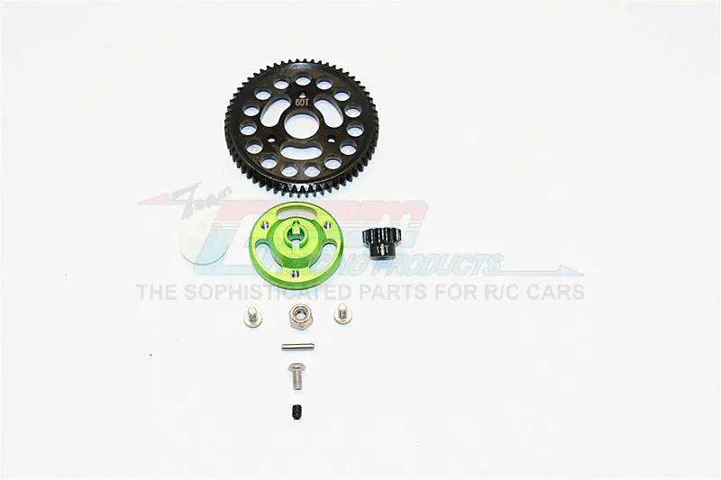 Traxxas Craniac Aluminum Spur Gear Adapter+Steel Gear 60T & 13T - 1 Set Green 1
