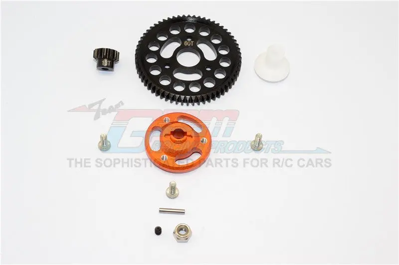 Traxxas Craniac Aluminum Spur Gear Adapter+Steel Gear 60T & 13T - 1 Set Orange 1