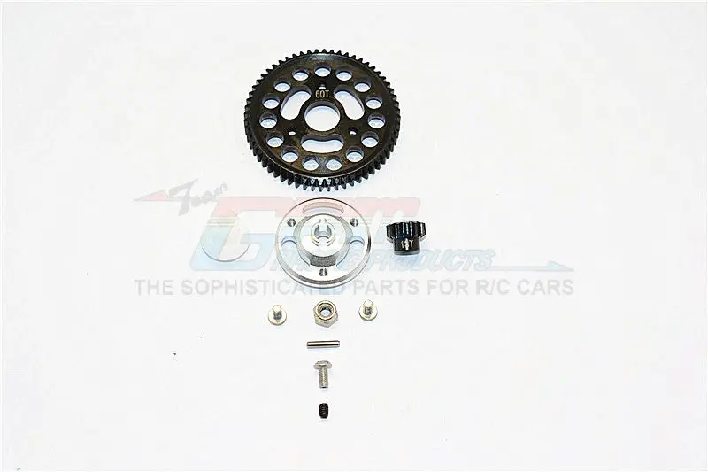 Traxxas Craniac Aluminum Spur Gear Adapter+Steel Gear 60T & 13T - 1 Set Silver 1