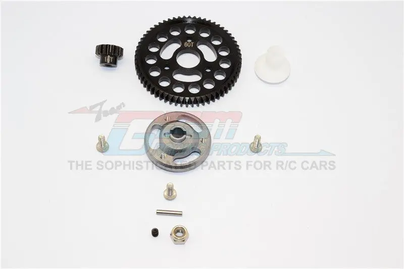 Traxxas Craniac Aluminum Spur Gear Adapter+Steel Gear 60T & 14T - 1 Set Gray Silver 1