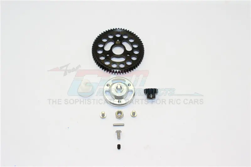 Traxxas Craniac Aluminum Spur Gear Adapter+Steel Gear 60T & 14T - 1 Set Silver 1