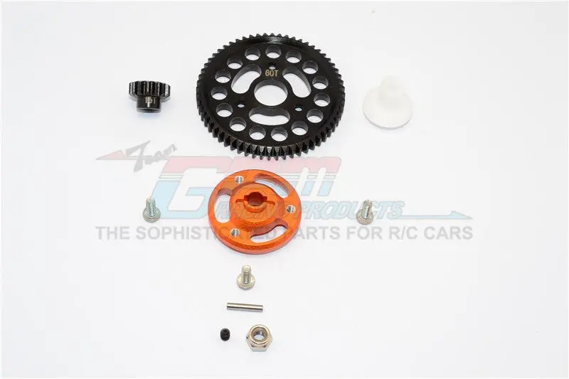 Traxxas Craniac Aluminum Spur Gear Adapter+Steel Gear 60T & 15T - 1 Set Orange 1