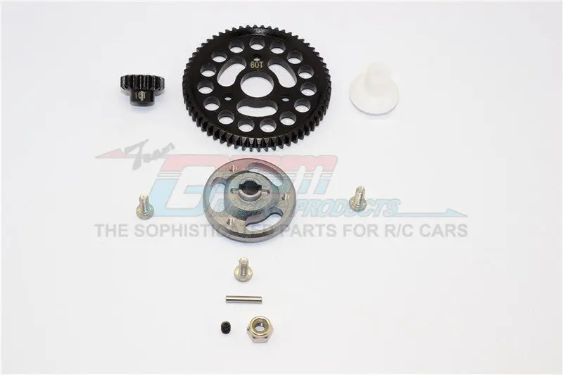 Traxxas Craniac Aluminum Spur Gear Adapter+Steel Gear 60T & 16T - 1 Set Gray Silver 1