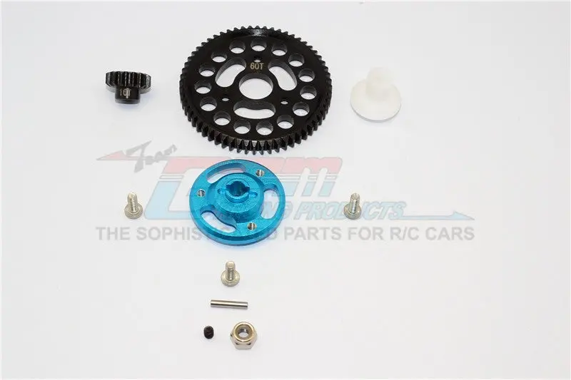 Traxxas Craniac Aluminum Spur Gear Adapter+Steel Gear 60T & 16T - 1 Set Sky Blue 1