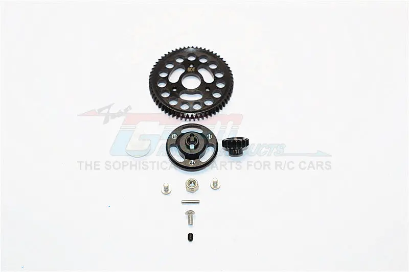 Traxxas Craniac Aluminum Spur Gear Adapter+Steel Gear 60T & 17T - 1 Set Black 1