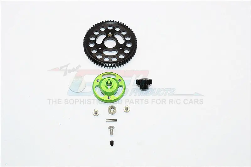 Traxxas Craniac Aluminum Spur Gear Adapter+Steel Gear 60T & 17T - 1 Set Green 1