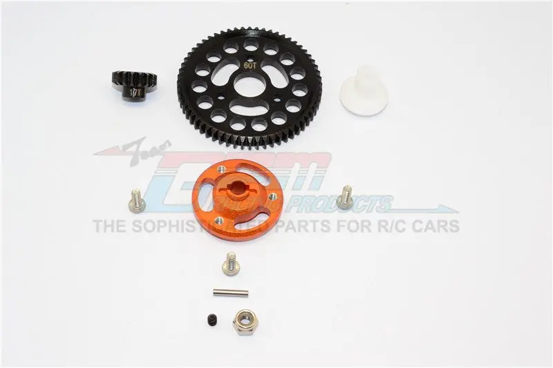 Traxxas Craniac Aluminum Spur Gear Adapter+Steel Gear 60T & 17T - 1 Set Orange 1