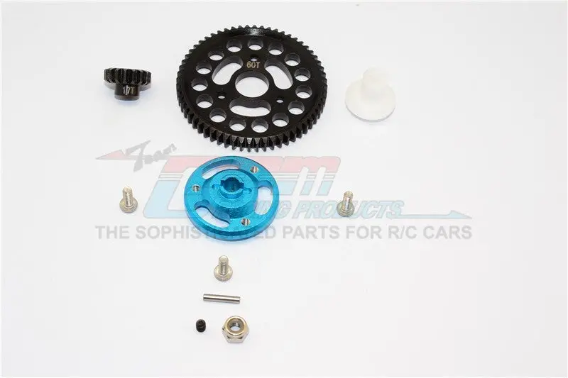 Traxxas Craniac Aluminum Spur Gear Adapter+Steel Gear 60T & 17T - 1 Set Sky Blue 1