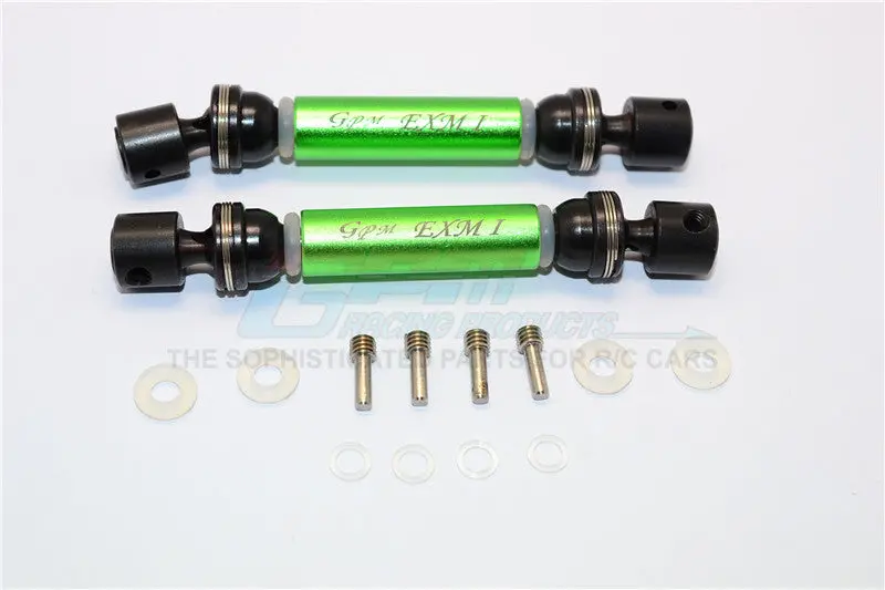 Traxxas E-Maxx Aluminum + Steel Front / Rear Cvd Main Shafts - 1Pr Set Green 1